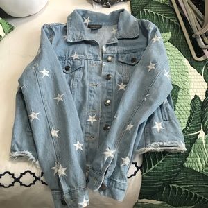 Star embroidered jean jacket